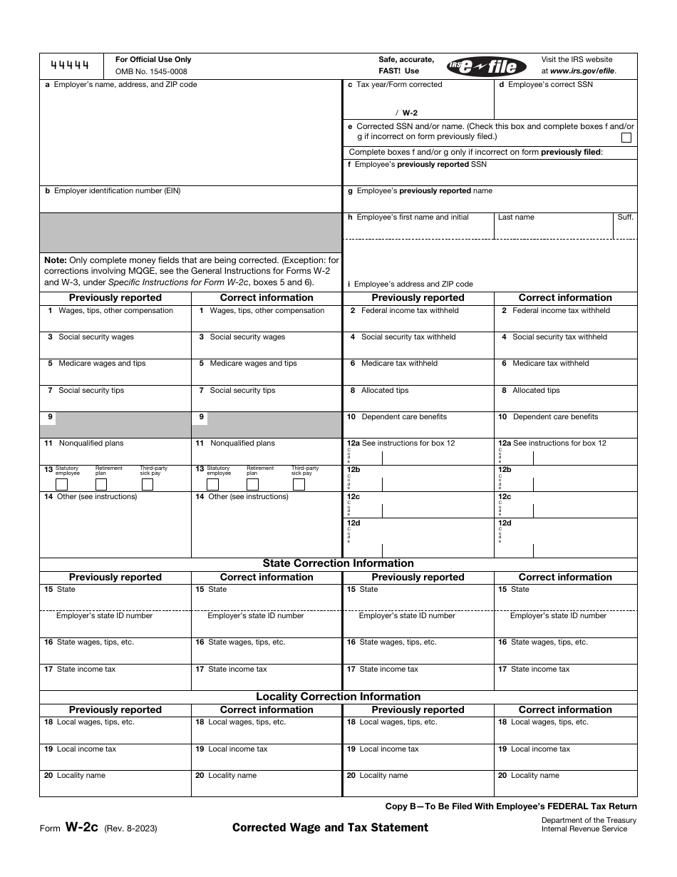 IRS Form W-2C Corrected Wage and Tax Statements, Page 4