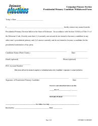 Document preview: Presidential Primary Candidate Withdrawal Form - Delaware