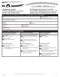 Form NWT9419 Project Application Form - Commercial Fishery Support Program (Pilot Program) - Northwest Territories, Canada (English/French)