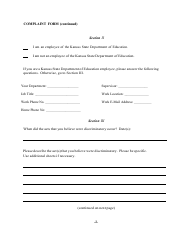 Complaint Form - Section 504 of the Rehabilitation Act - Kansas, Page 2