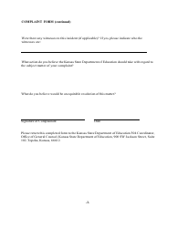 Complaint Form - Section 504 of the Rehabilitation Act - Kansas, Page 3