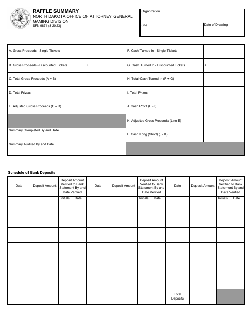 Form SFN9871  Printable Pdf