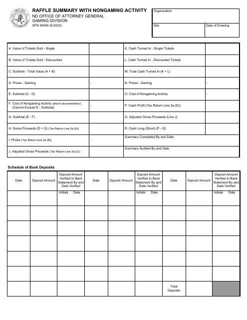 Form SFN54065  Printable Pdf