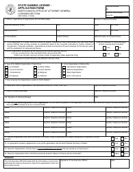 Form SFN53839 State Gaming License - Application Form - North Dakota