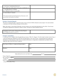 Service Contract Provider Funded Reserve and Security Deposit Financial Security Calculation Form - South Carolina, Page 2