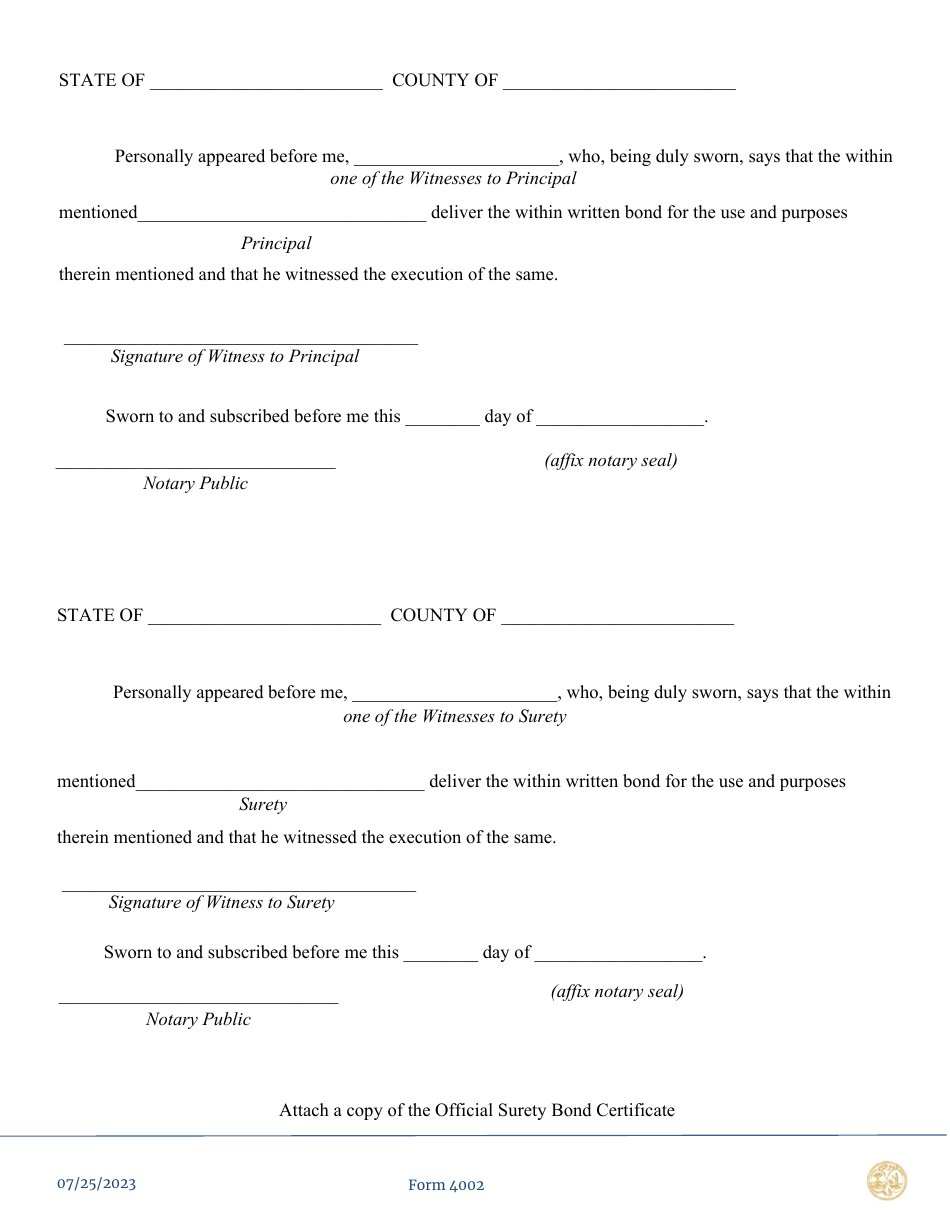 Form 4002 Service Contract Provider Surety Bond - South Carolina, Page 3