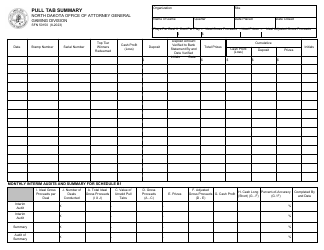 Form SFN50150 Pull Tab Summary - North Dakota