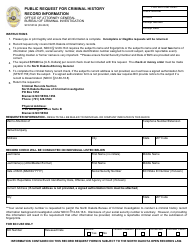 Document preview: Form SFN50744 Public Request for Criminal History Record Information - North Dakota
