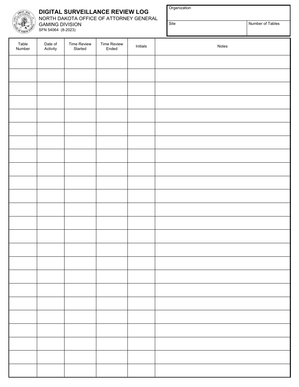 Form SFN54064 Download Fillable PDF or Fill Online Digital Surveillance ...