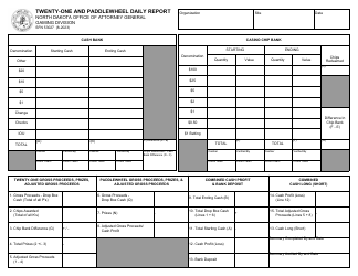 Document preview: Form SFN53027 Twenty-One and Paddlewheel Daily Report - North Dakota