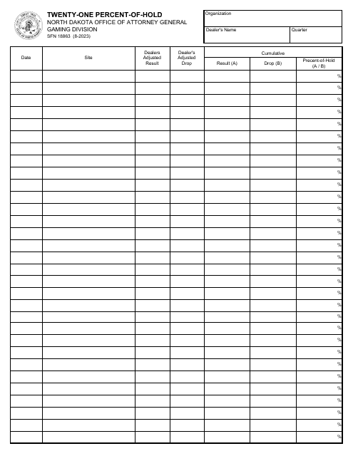 Form SFN18863  Printable Pdf