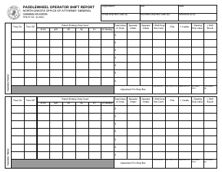 Document preview: Form SFN51722 Paddlewheel Operator Shift Report - North Dakota