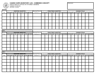 Document preview: Form SFN53031 Casino Chips Inventory Log - Combined Concept - North Dakota