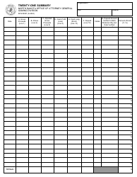 Form SFN50901 Twenty-One Summary - North Dakota