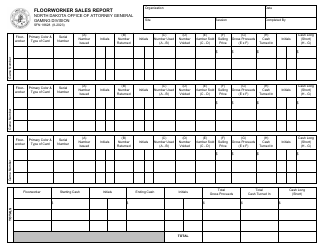 Document preview: Form SFN18628 Floorworker Sales Report - North Dakota