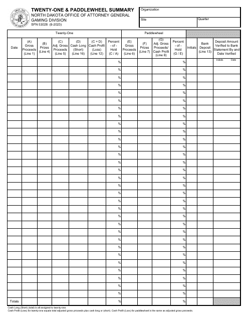 Form SFN53028  Printable Pdf