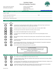 Sanitary Sewer Record Drawing Checklist - Grove City, Ohio, Page 2