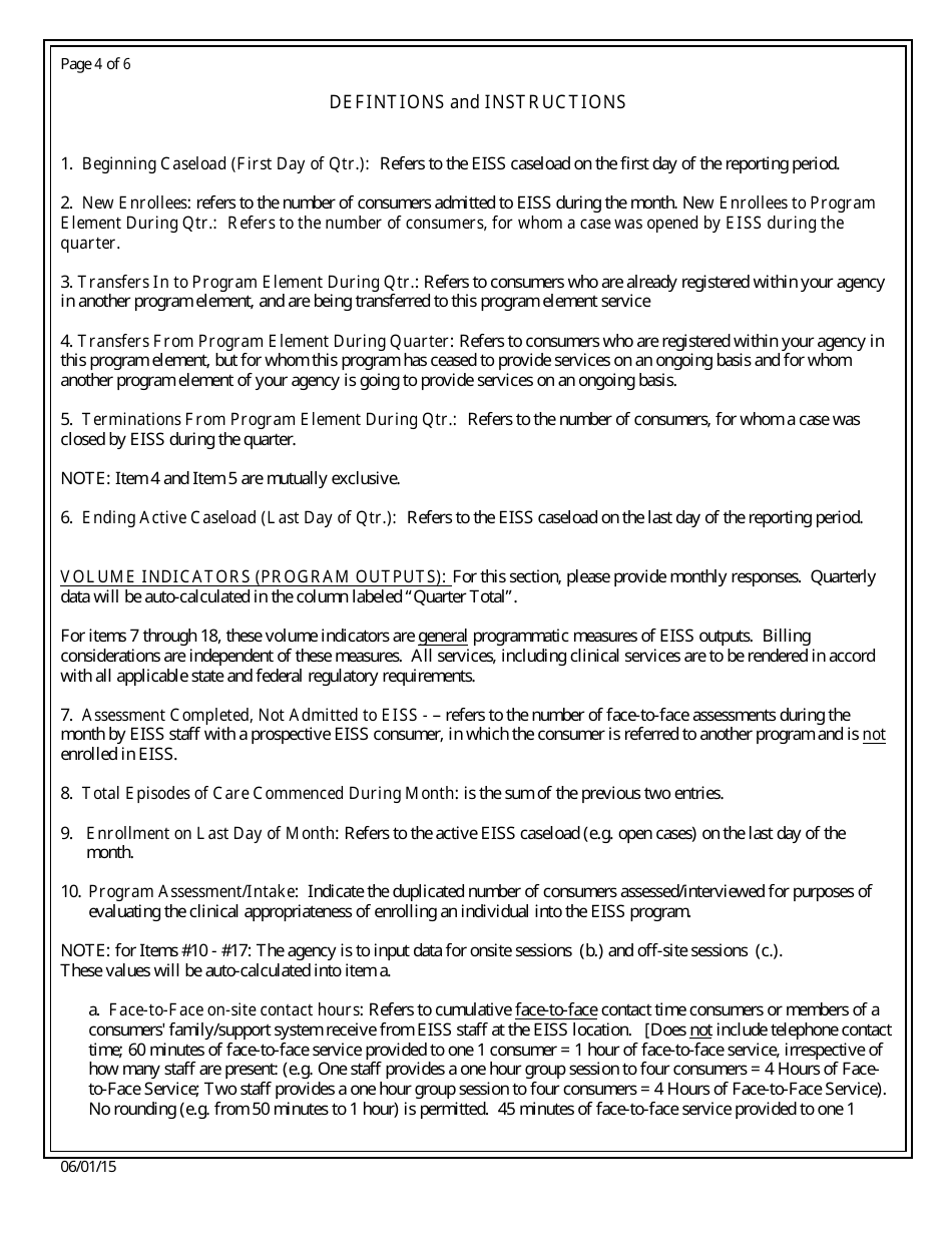 Quarterly Contract Monitoring Report (Qcmr) - Consumer Movement Report - Early Intervention Support Services (Eiss) - New Jersey, Page 4