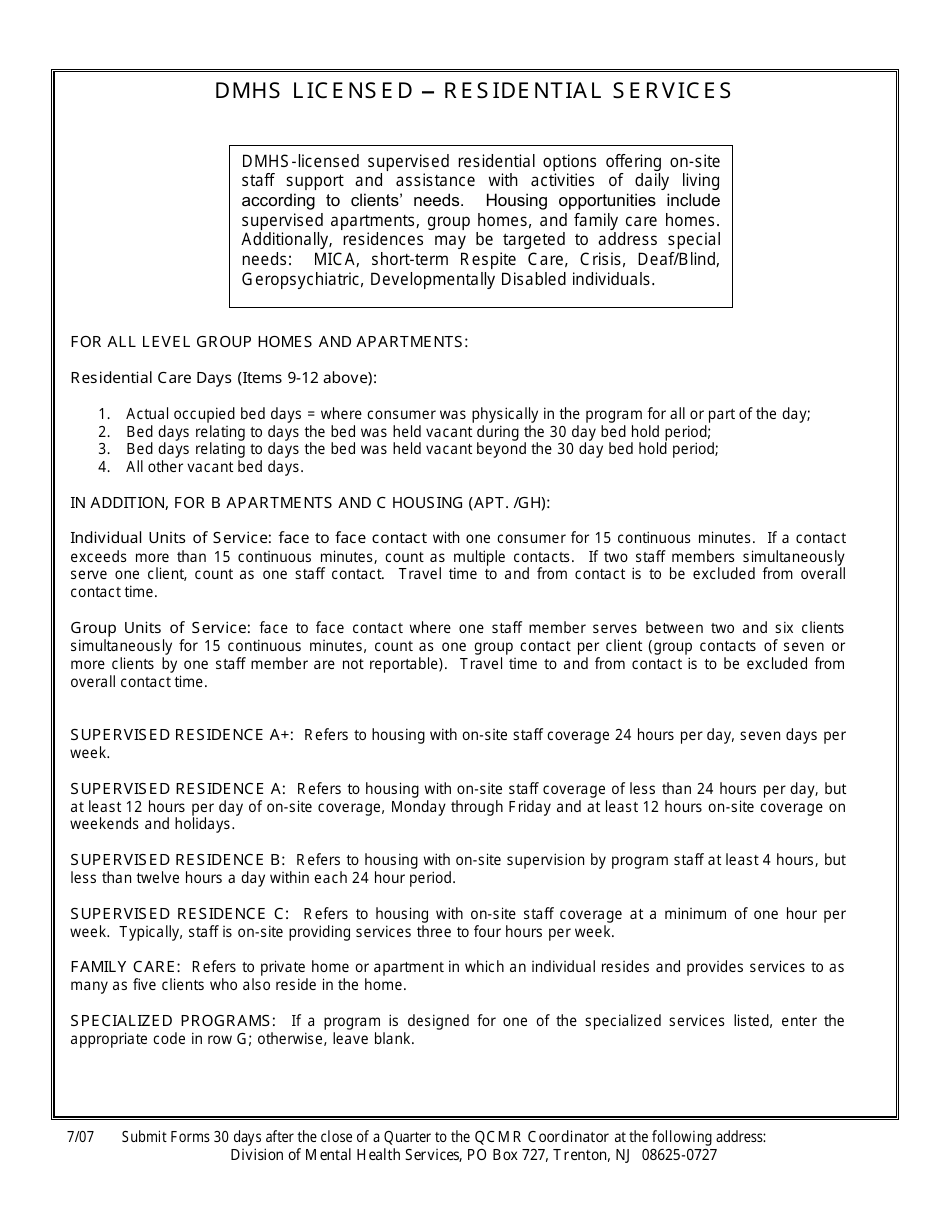 Client Movement Report - Dmhs Licensed Beds - Residential Services - New Jersey, Page 4