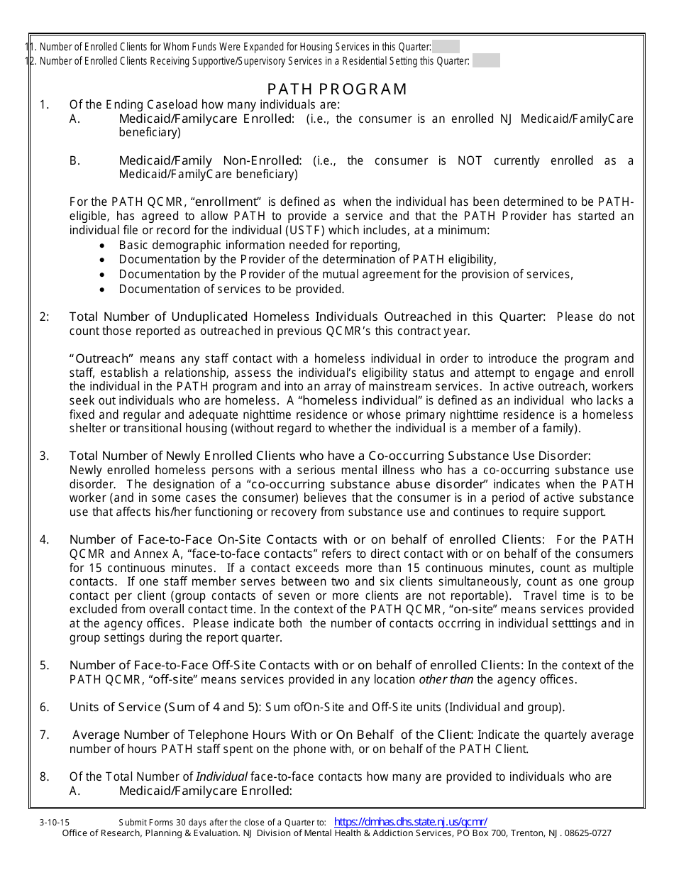 Quarterly Contract Monitoring Report (Qcmr) - Path Program - New Jersey, Page 3