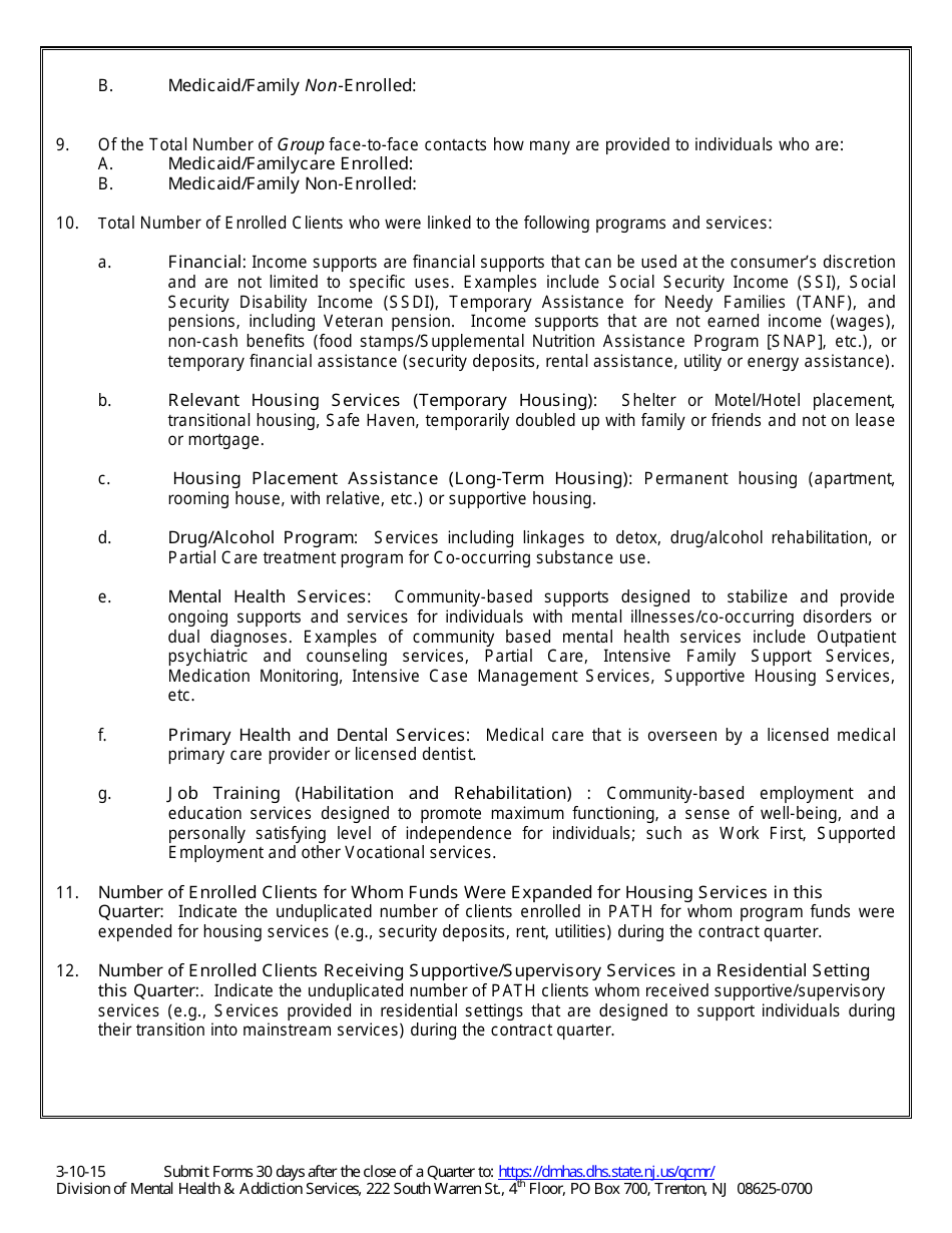 Quarterly Contract Monitoring Report (Qcmr) - Path Program - New Jersey, Page 4