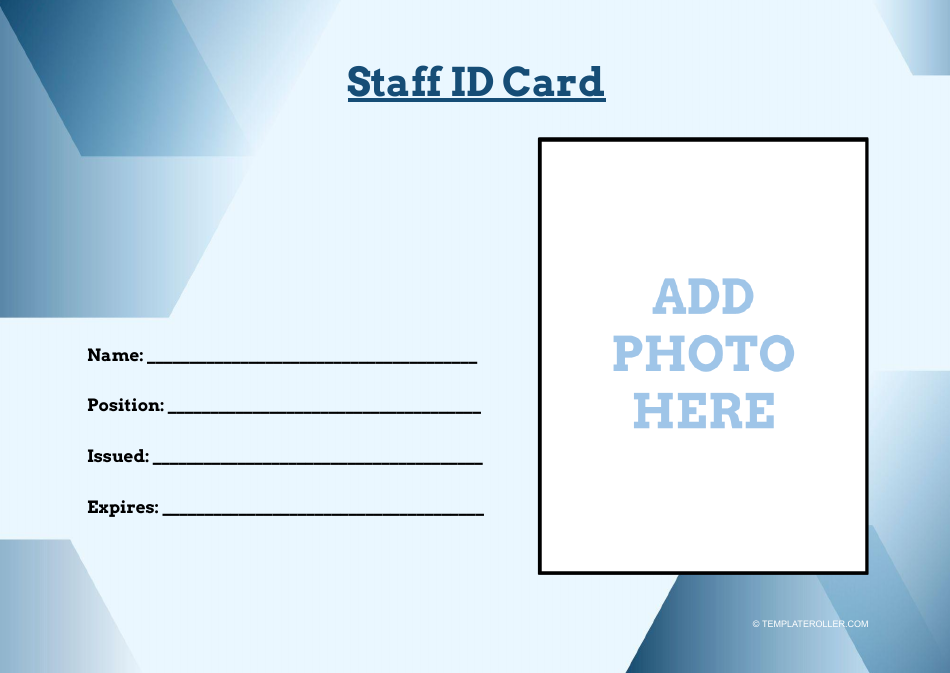 Staff ID Card Template - Customizable Design for Employee Identification