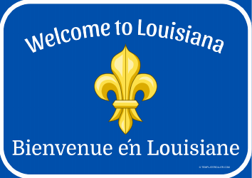 Document preview: Welcome to Louisiana Sign Template