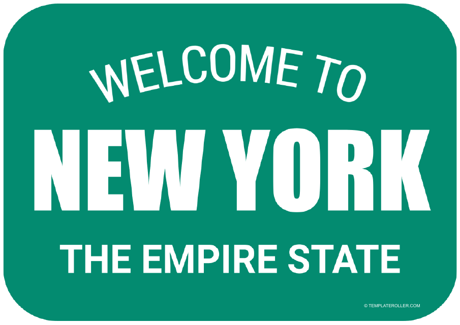 Welcome to New York Sign Template