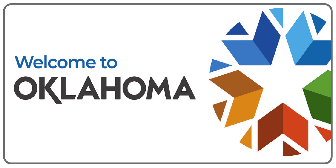 Welcome to Oklahoma Sign Template - Blank Signboard with the State Name