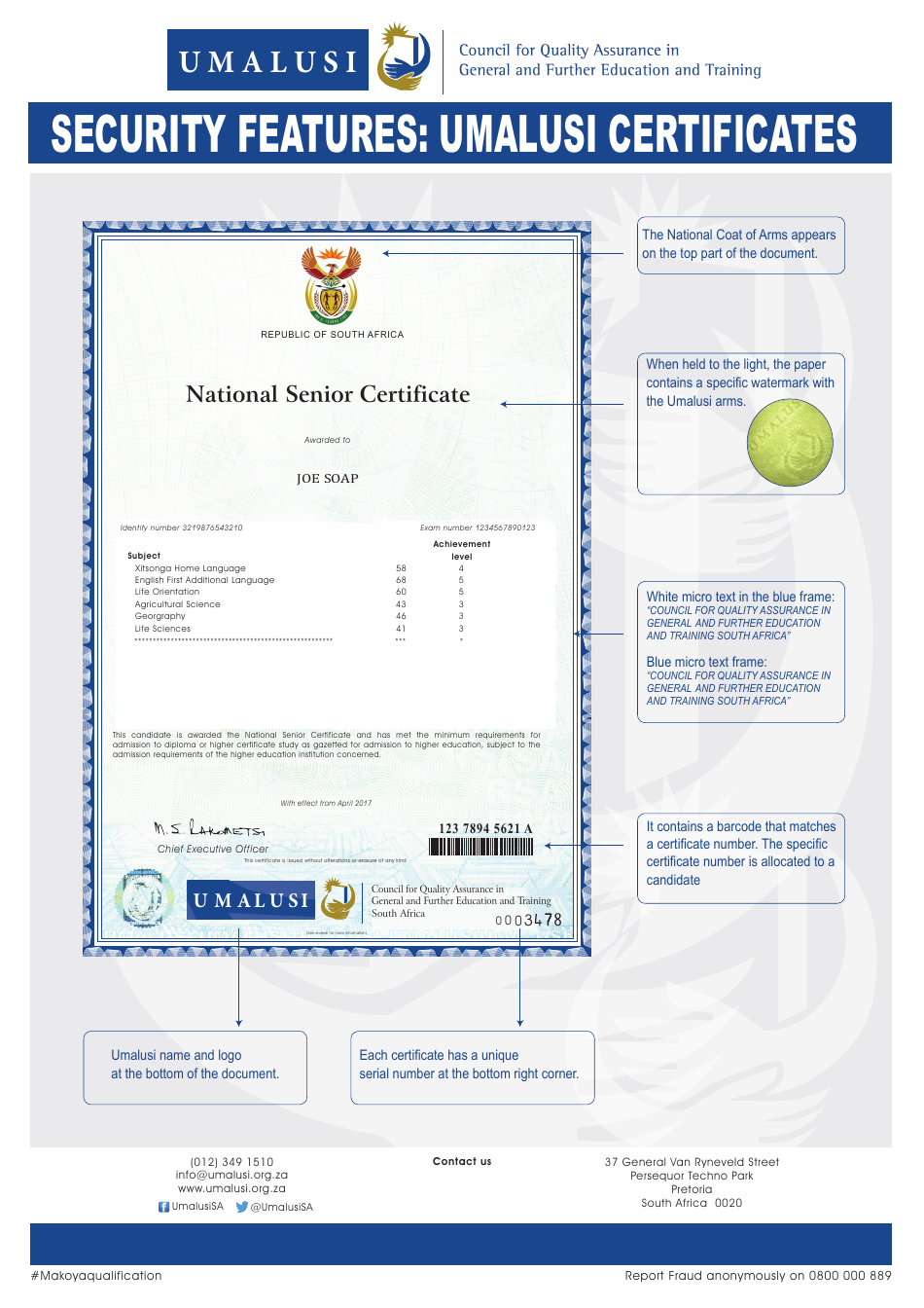 National Senior Certificate - Gauteng, South Africa, Page 1