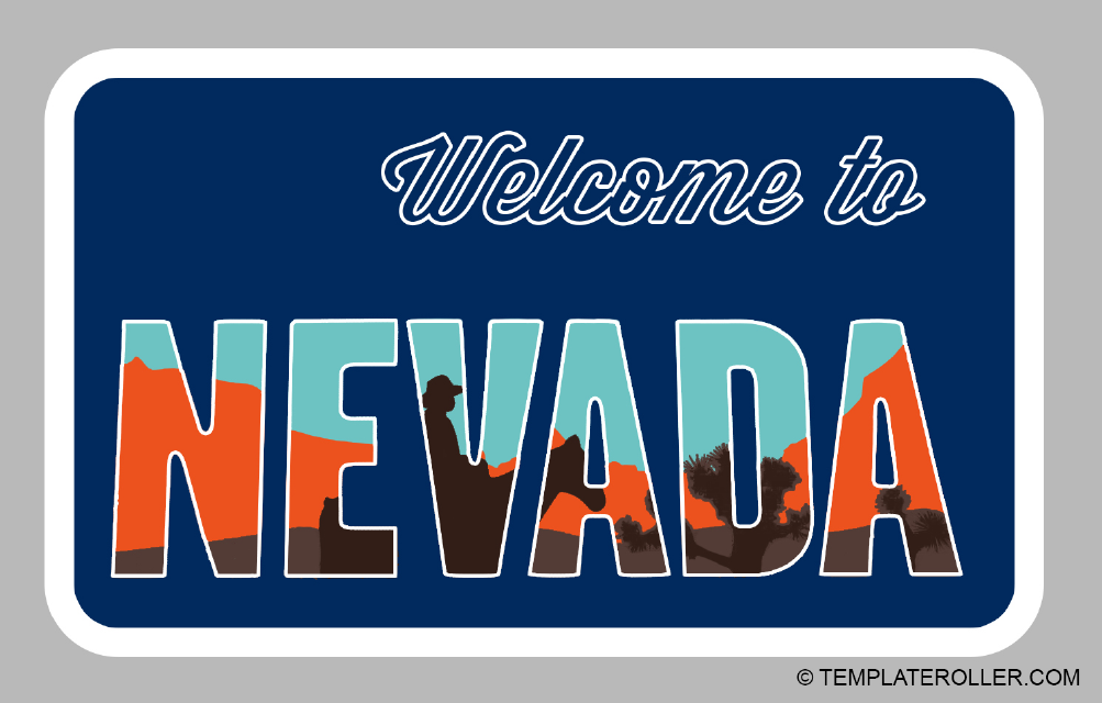 Nevada Sign Template - Easily customizable sign template for Nevada.