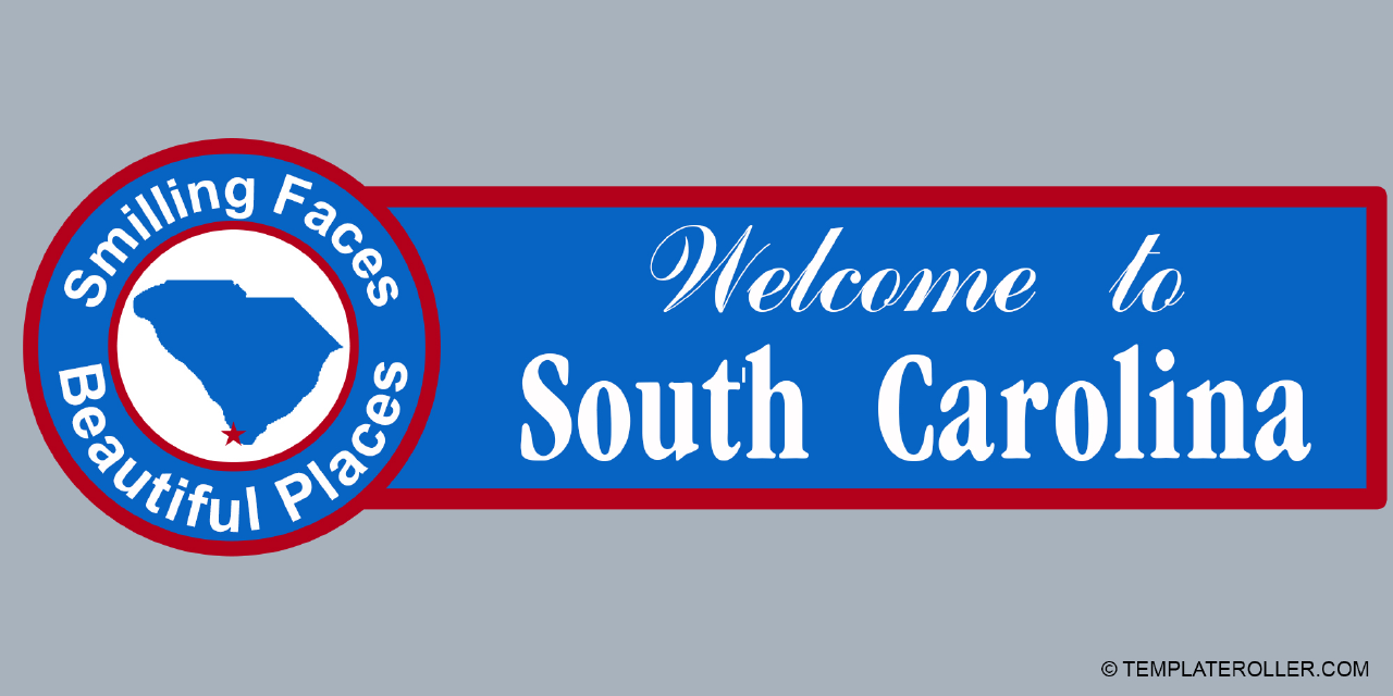 Welcome to South Carolina Sign Template