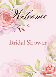 Document preview: Bridal Shower Welcome Sign Template - Pink