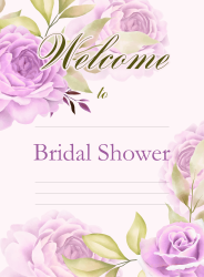 Document preview: Bridal Shower Welcome Sign Template - Violet