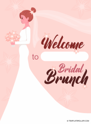 Document preview: Bridal Shower Welcome Sign Template - Beige