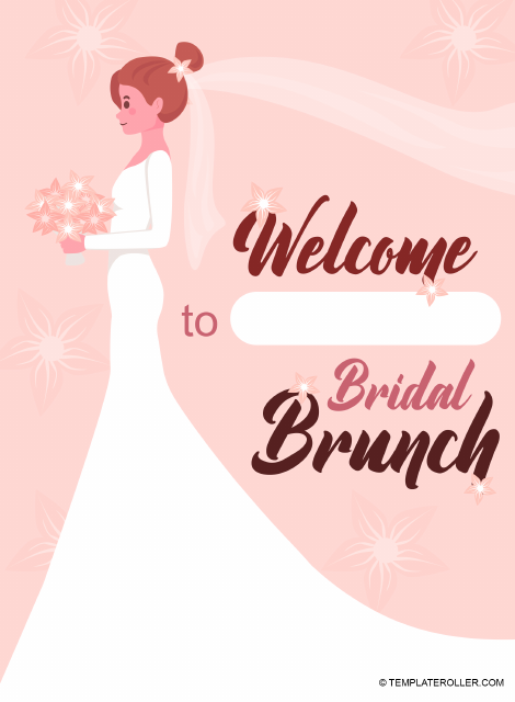 Bridal shower welcome sign template blended with a soft beige color