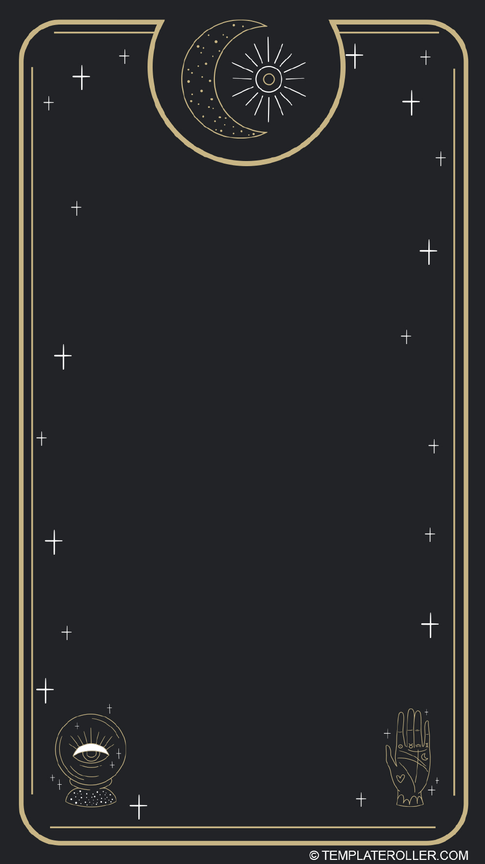 Tarot Card Template - Black