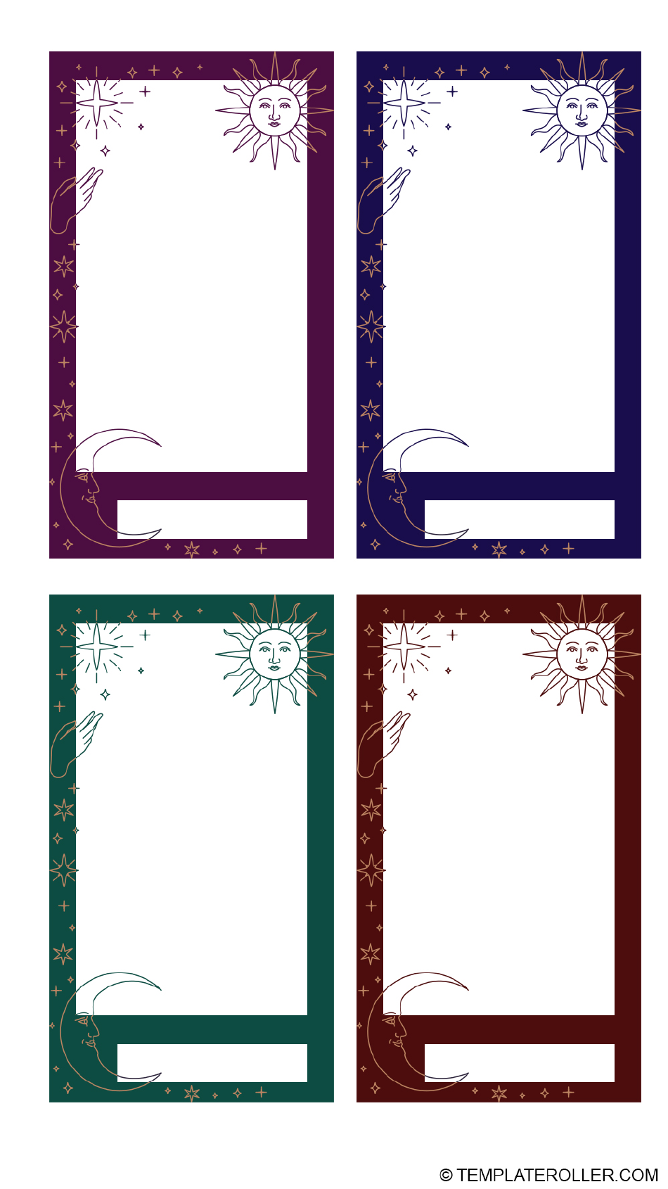 Tarot Card Template Varicolored Download Printable PDF Templateroller Tarot Card Template Varicolored Download Printable PDF Templateroller