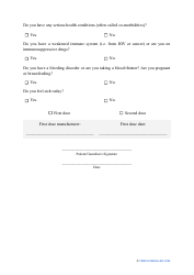 Covid Vaccine Registration Form, Page 2