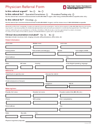 Document preview: Physician Referral Form -the Ohio State University, Wexner Medical Center