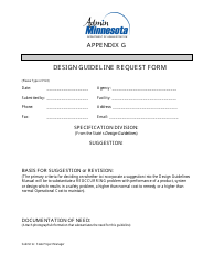 Document preview: Appendix G Design Guideline Request Form - Minnesota