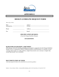 Document preview: Appendix E Design Guideline Request Form - Minnesota