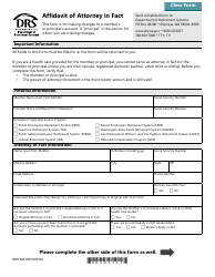 Form DRS MS265 Affidavit of Attorney in Fact - Washington