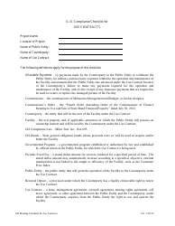Document preview: G. O. Compliance Checklist for Use Contracts - Minnesota