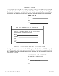 G. O. Compliance Checklist for Sale of G.o. Bond Financed Property - Minnesota, Page 5