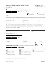 Form HCA82-0189 Single Bed Certification Form - Eastern State Hospital - Washington