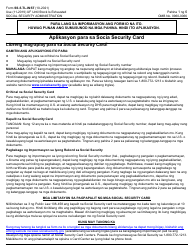 Document preview: Instructions for Form SS-5 Application for a Social Security Card (Tagalog)