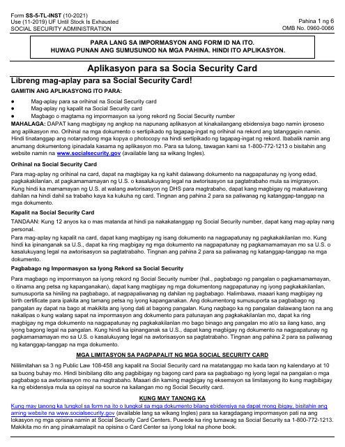 Instructions for Form SS-5 Application for a Social Security Card (Tagalog)