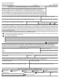 Document preview: Form SSA-521 Request for Withdrawal of Application