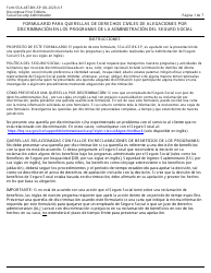 Formulario SSA-437-BK-SP Formulario Para Querellas De Alegaciones De Discriminacion En Los Programas De La Administracion Del Seguro Social (Spanish)